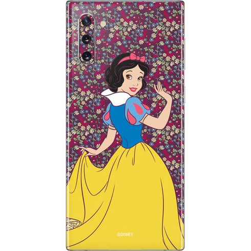 Disney Snow White Character with Floral Pattern Galaxy Note 10 Skin
